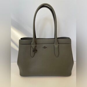 Coach 24218 Womens Bailey Carryall in Crossgrain Leather Heather Gray Purse Bag